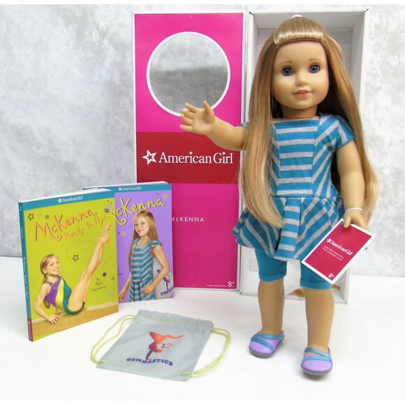 American Girl DOLL MCKENNA In Meet Outfit 2 Book GOTY 2012 Gymnastics Bag BOX! - Picture 1 of 12